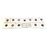 Lot, Lincoln cents with error coins, 13 pcs.