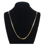 14K Yellow gold 18" serpentine chain necklace,