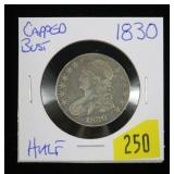 1830 U.S. Capped Bust half dollar