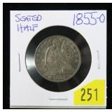 1855-O Seated Liberty half dollar