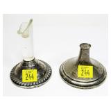 Lot, 2 sterling silver weighted bases
