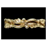 14K Yellow gold Art Carved scrolling leaves band