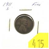 1911-S Lincoln cent