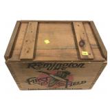Remington Wooden ammo crate with lid,