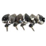 Lot, 6 assorted cork body decoys with extra