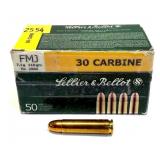 Lellier & Bellot .30 Carbine cartridges, 49 Rds.