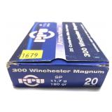 Box of .300 WIN. Mag. 180-grain SP PPU