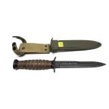 Replica US M3 1943 knife marked China in scabbard
