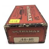 Box of .44-40 200-grain RNFP Ultramax cartridges,