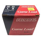 Box of 12 Ga. 2.75" No. 8 Federal game loads, 25