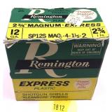 Box of 12 Ga. 2.75" No. 2 Remington shot shells,
