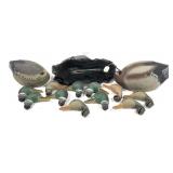Lot, 10 assorted working decoys with stands in