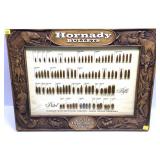 Vintage Hornady Bullets framed bullet display,