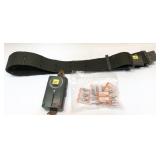 Lot: Web gear belt with signal light and bag of