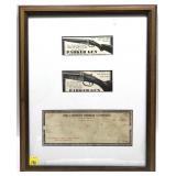 Framed Charles Parker Company blank check with