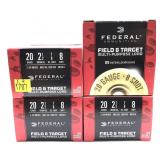 x4- Boxes of 20 Ga. 2.75" No. 8 Federal field &