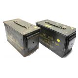 Lot, 2 metal ammo cans