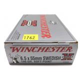 Box of 6.5x55mm Swedish 140-grain SP Winchester