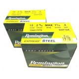 x2- Boxes of 12 Ga. 2.75" No. 4 Remington steel