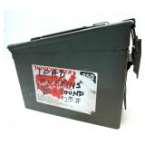 Lot, lead rounds, in metal ammo can -NO SHIPPING