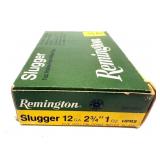 Box of 12 Ga. 2.75" rifled HP Remington slugs,