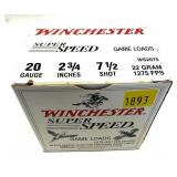 Box of 20 Ga. 2.75" No. 7 1/2 Winchester game
