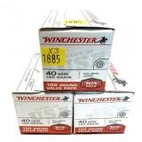 x3- Boxes of .40 S & W 165-grain FMJ Winchester