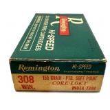 Box of .308 WIN. 150-grain PTD SP Remington