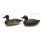Lot, 2 early wooden carved decoys