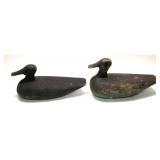 Lot, 2 wooden carved decoys
