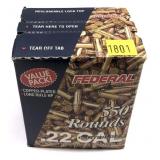 Box of .22 LR Federal HP cartridges, 550 Rds.