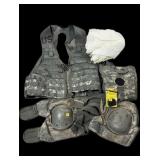 Lot: Military Digital Camo Vest, knee pads and