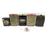 Lot: 5 Vintage powder cans and U.S. Defense A