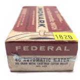 Vintage box of .45 Auto 185-grain Match case