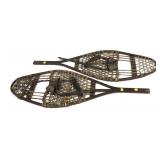 Vintage pair of wooden snowshoes, 12" x 40"