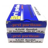 x2- Boxes of 6.5x55 Swedish 139-grain FMJ BT
