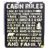 Cabin Rules sign, 13 1/2" x 11 1/2"