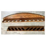 Wooden wall mount gun rack, 2-pieces, holds 10