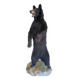 Trophy Black Bear Standing mount on Stone base,