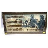 Vintage Speer "Railroad" framed bullet display,