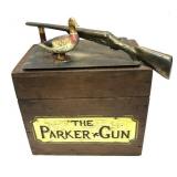 "The Parker Gun" wooden box with SxS Shotgun,
