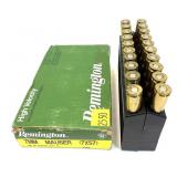 20 rounds of 7mm Mauser cartridges, mixed mostly