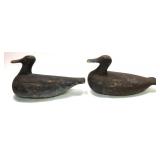 Pair of early wooden carved decoys