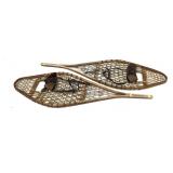 Vintage pair of wooden snowshoes,