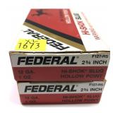 x2- Boxes of 12 Ga. 2.75" Hi-Shok rifled HP