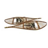 Pair of vintage wooden snowshoes, 13 x 48