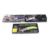 Lot, 3 assorted Frost Cutlery folding knives,