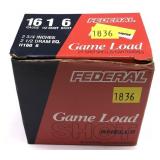 Box of 16 Ga. 2.75" No. 6 Federal game loads, 25