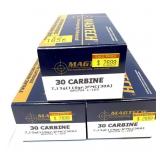 x3 - Boxes of .30 Carbine Magtech Cartridges,- x