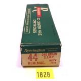 Box of .44 REM Mag 240-grain SJHP Remington